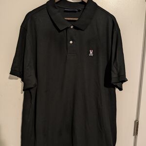 Psycho Bunny Black Polo with Pink Logo